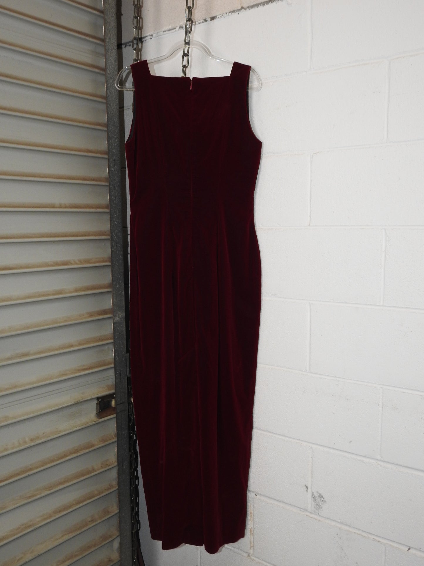 RED VELVET CORSET MAXI DRESS