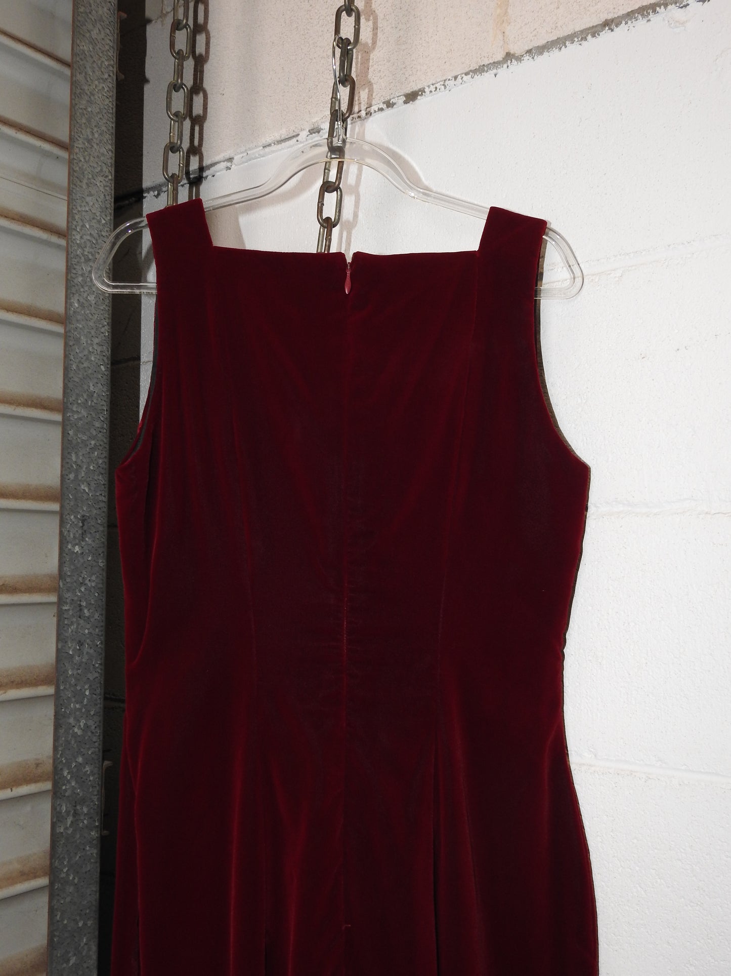 RED VELVET CORSET MAXI DRESS