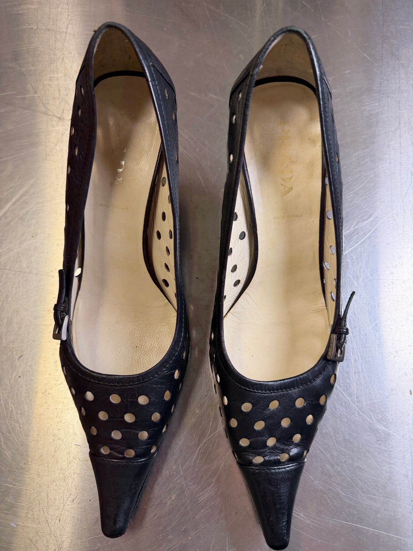 PRADA LASER CUT HEELS