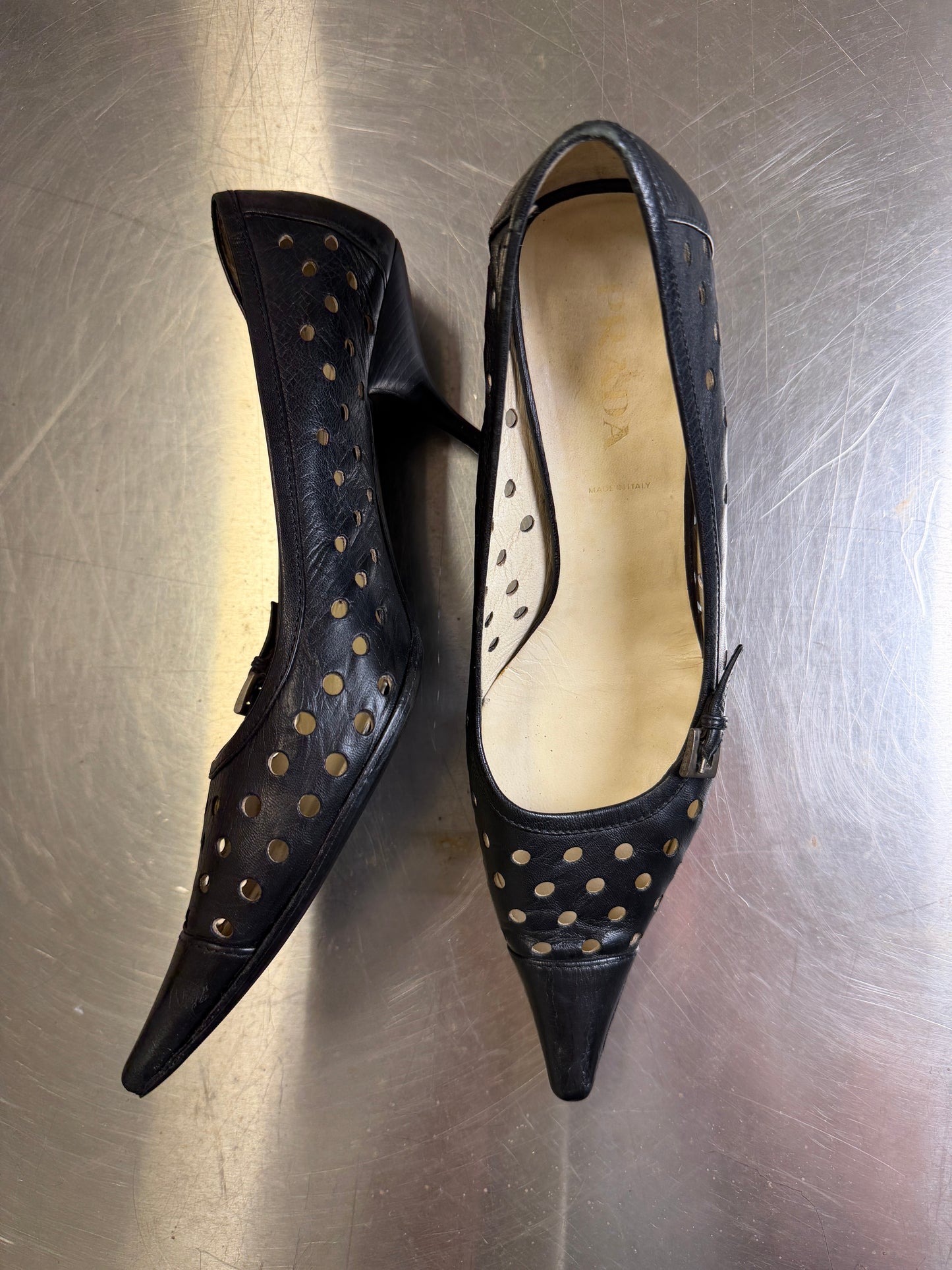 PRADA LASER CUT HEELS