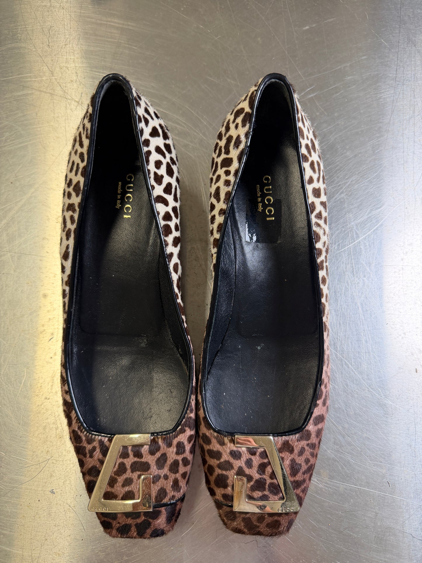 GUCCI LEOPARD PRINT COURT SHOE