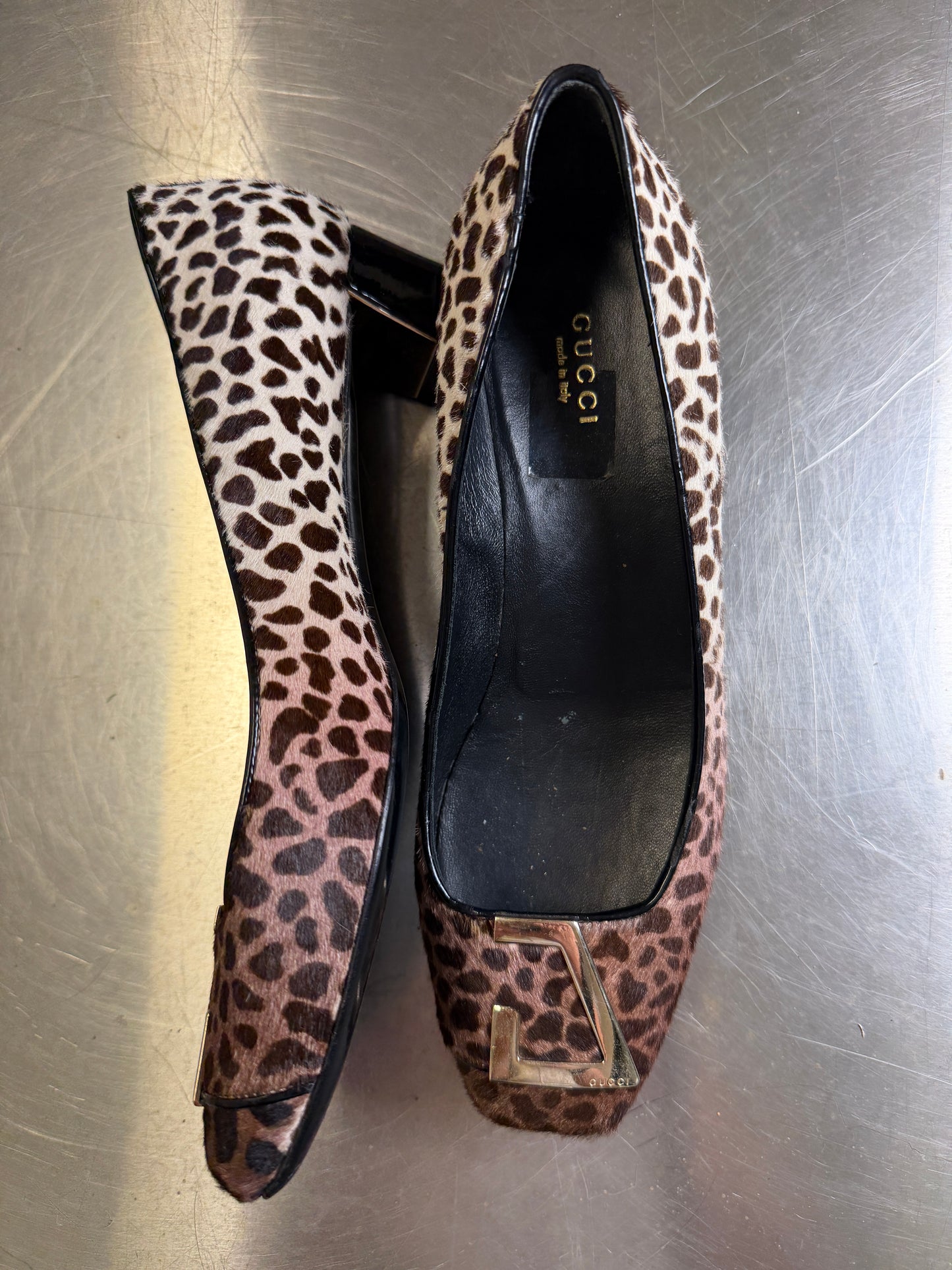 GUCCI LEOPARD PRINT COURT SHOE